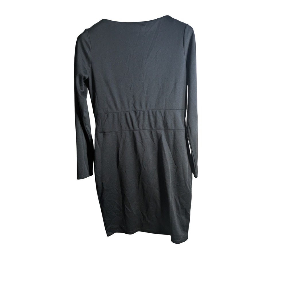 H&M Vampy Goth Bodycon Faux Corset Lace Up Long Sleeve Dress 16 - Picture 5 of 9